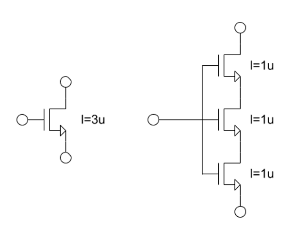 Stacked MOSFETs in analog layout