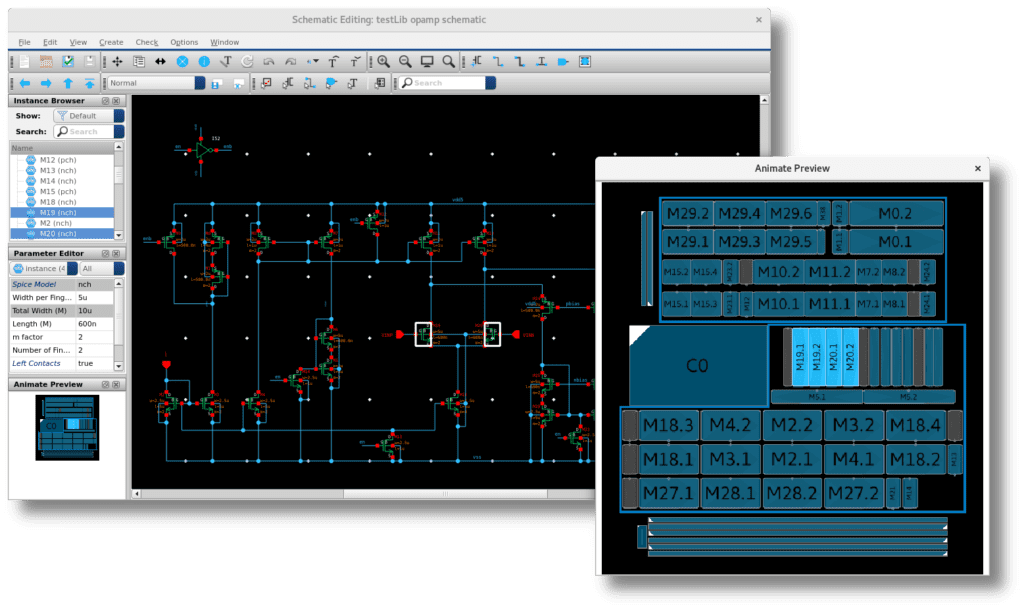 Layout preview from schematic